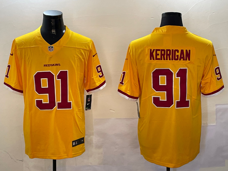 Men's Washington Commanders Ryan Kerrigan #91 Yellow Jersey